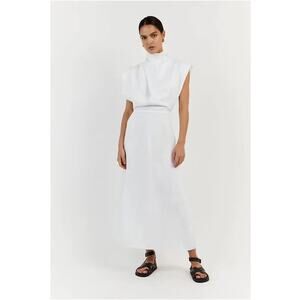 DISSH Alessi white linen midi dress 6